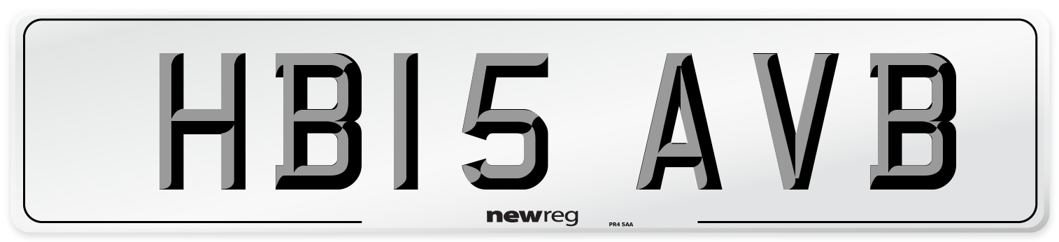 HB15 AVB Number Plate from New Reg